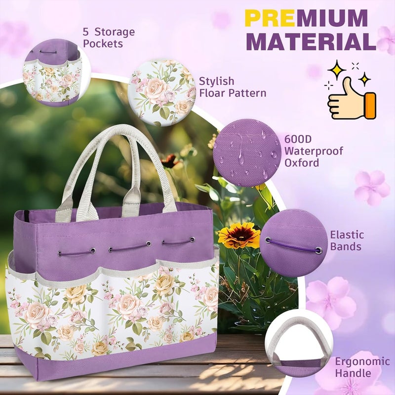OUREST 22Pcs Gardening Tools Set for Women Heavy Duty Garden Hand Tool Kit Gifts for Mom Gardener Beginner Gardening Accessories with Large Tote Bag/Shovel/Repotting Mat/Plant Labels/Gloves - Image 4